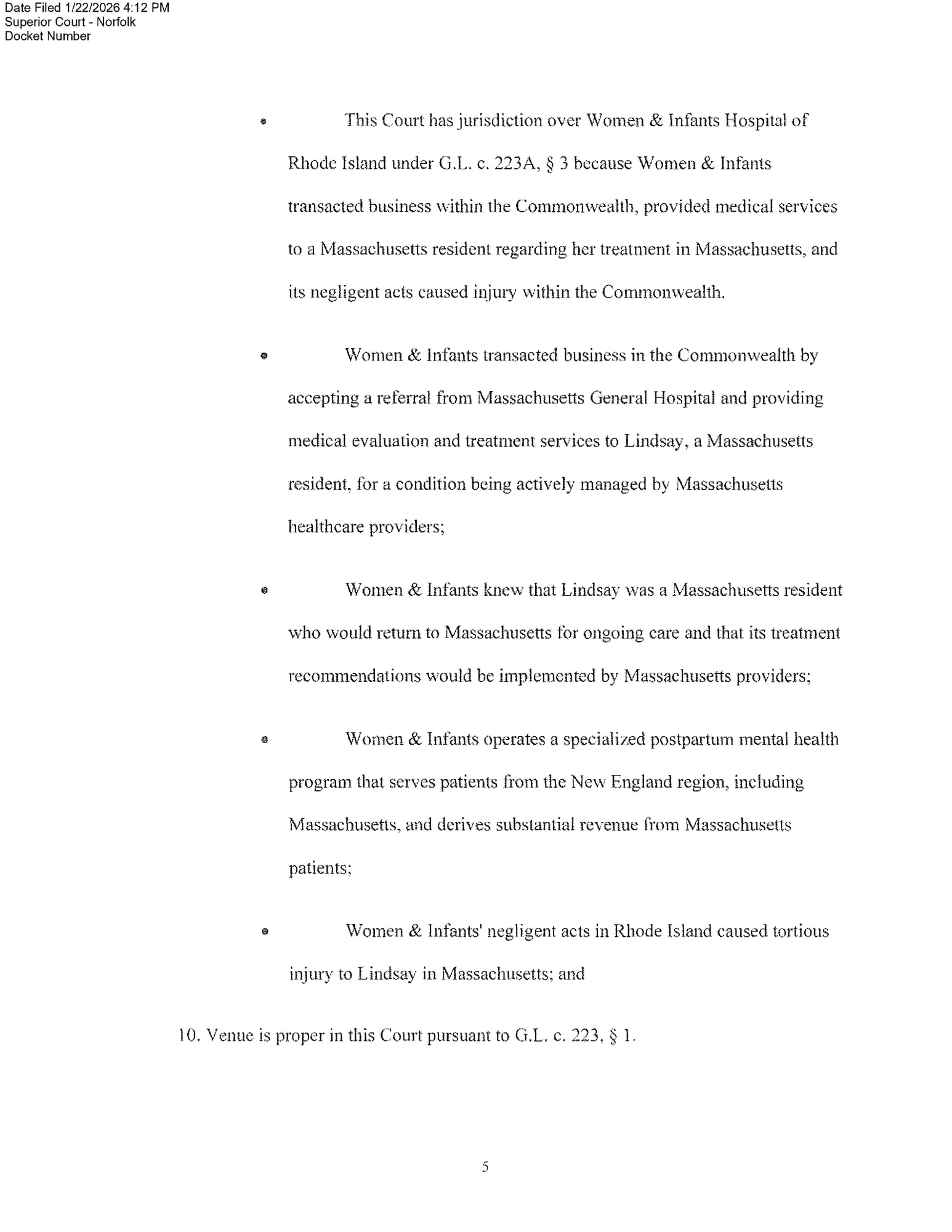 Page 5 of 28 of the complaint